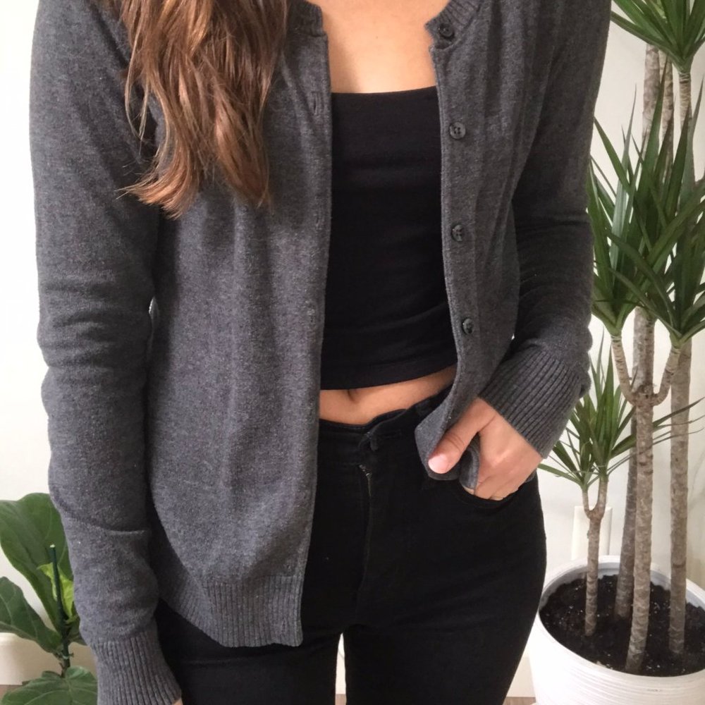 Gray Gap Cardigan